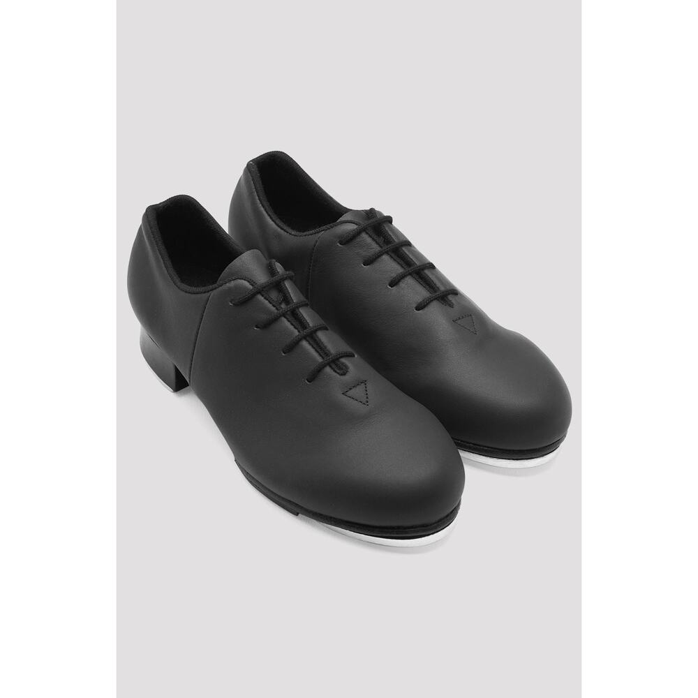 Bloch Ladies Tap-Flex Leather Tap Shoes black lace up sz 8.5 $140 SH378